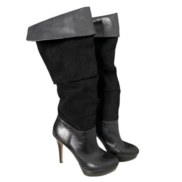 INC international Zenya Leather & Suede Platform Stiletto Boot size 8 - Picture 1 of 8